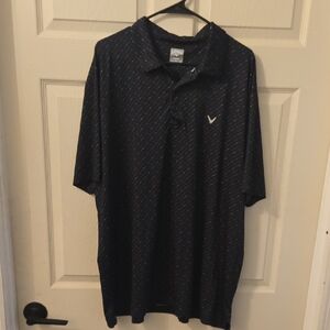 Callaway Black Polo with Micro Dot Pattern